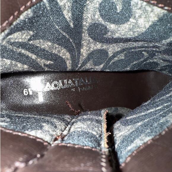 AQUATALIA BY MARVIN K. BROWN SUEDE AND LEATHER DOUBLE BUCKLE HEELED BOOTIES 6.5 - Picture 8 of 8